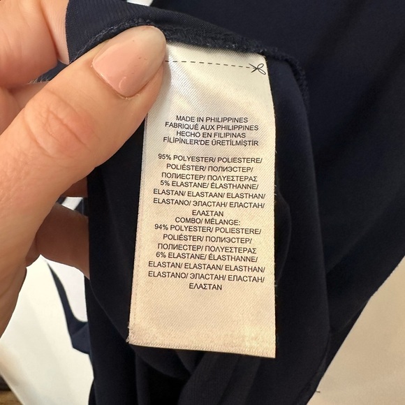 Lauren Ralph Lauren Navy Blue White Ruffle Classic Preppy Mini Dress- Size 2 - Picture 7 of 8